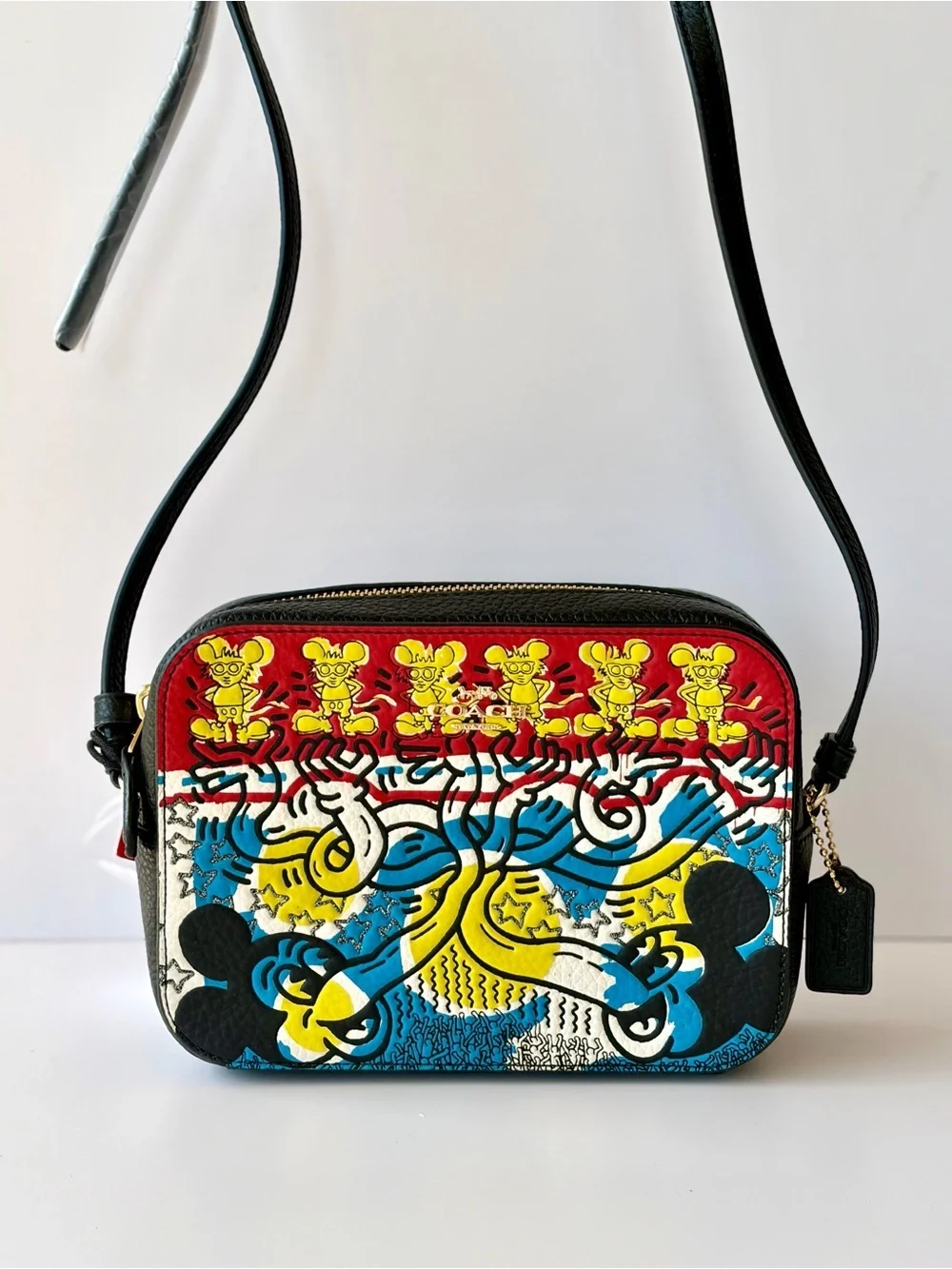 Coach Disney Mickey Mouse X Keith Haring Mini Camera Crossbody Bag